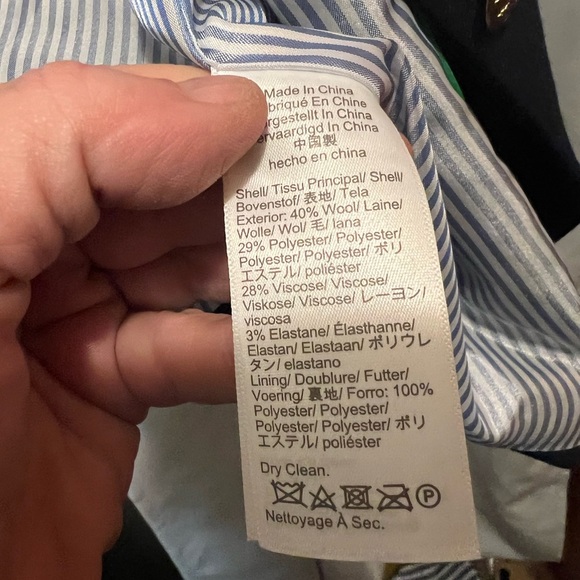 J.Crew Navy Wool-Blend Tailored Blazer | Classic Notched Lapel | Size 12 - Picture 6 of 9